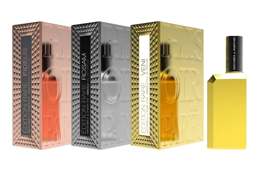 Collection complète des parfums Histoire de Parfums disponible au Bijou Parfumé à Grenoble, fragrances de niche raffinées et uniques.