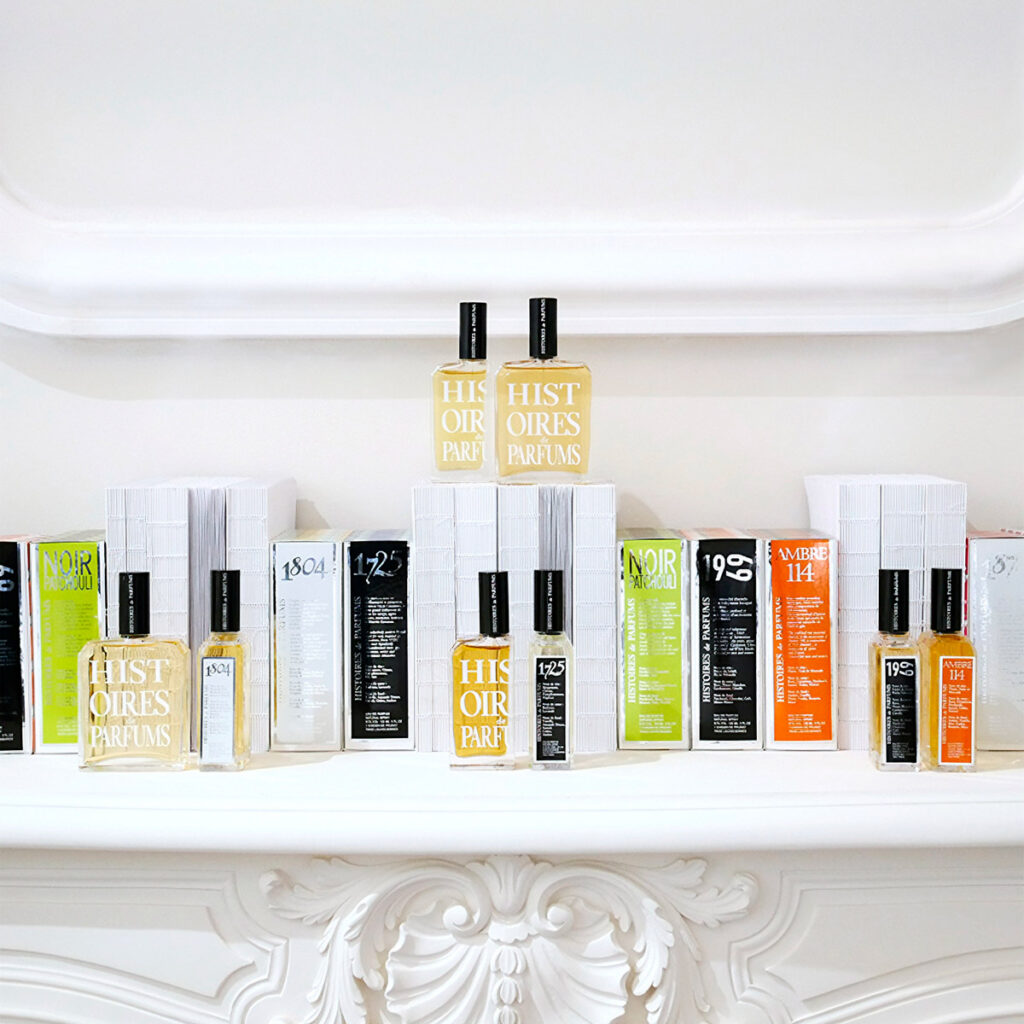 Sélection de parfums de niche Histoire de Parfums, alliance de luxe et de savoir-faire français au Bijou Parfumé Grenoble.